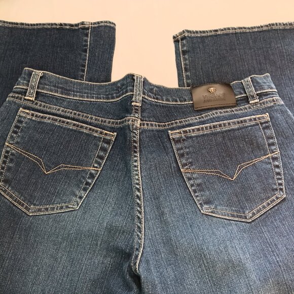Vintage Versace Jeans Couture High Waisted Medusa Head Denim 33/47 - Picture 8 of 12